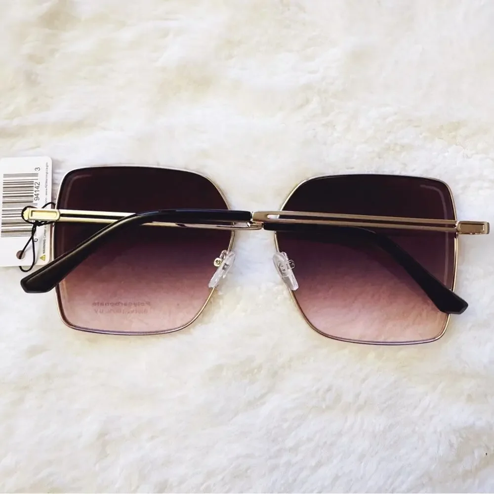 Monica Clear Light Purple Geometric Sunglasses